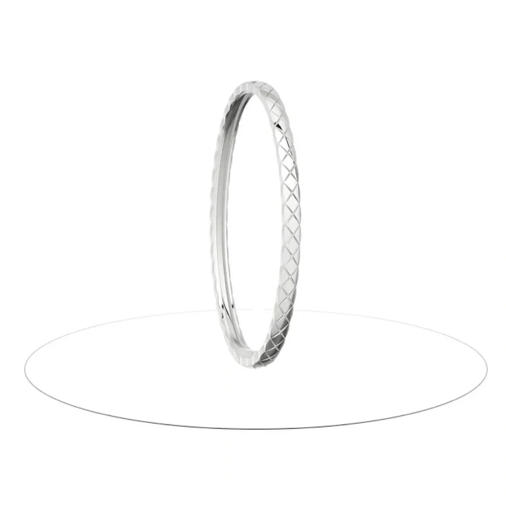 Chanel COCO CRUSH BRACELET Quilted motif, mini version, 18K white gold sz Small